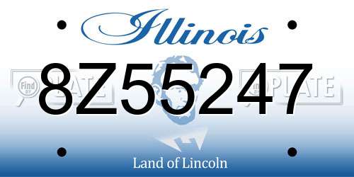 8Z55247 Illinois License Plate