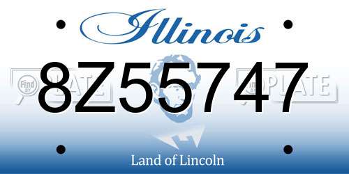 8Z55747 Illinois License Plate