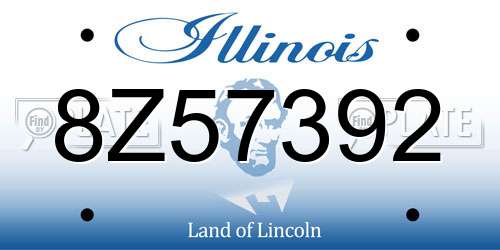 8Z57392 Illinois License Plate