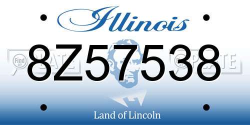 8Z57538 Illinois License Plate