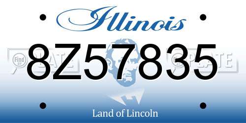 8Z57835 Illinois License Plate