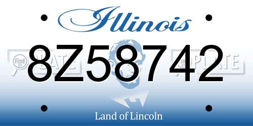 8Z58742 Illinois License Plate