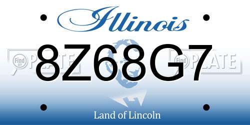 8Z68G7 Illinois License Plate