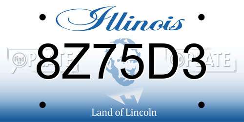 8Z75D3 Illinois License Plate
