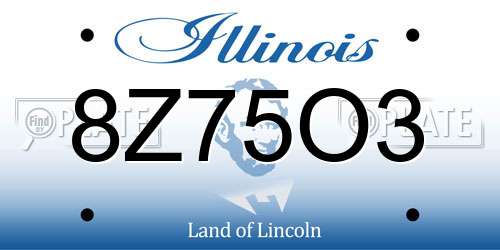 8Z75O3 Illinois License Plate