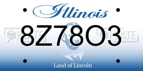 8Z78O3 Illinois License Plate