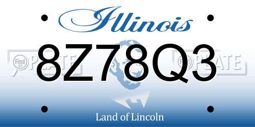 8Z78Q3 Illinois License Plate