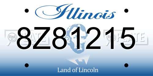 8Z81215 Illinois License Plate