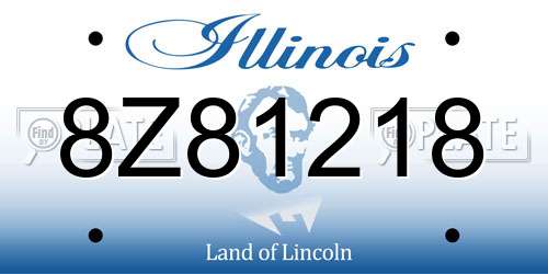 8Z81218 Illinois License Plate