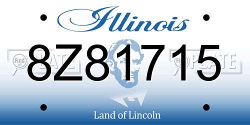 8Z81715 Illinois License Plate