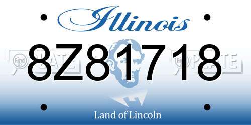 8Z81718 Illinois License Plate