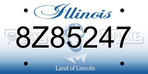 8Z85247 Illinois License Plate