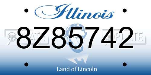8Z85742 Illinois License Plate