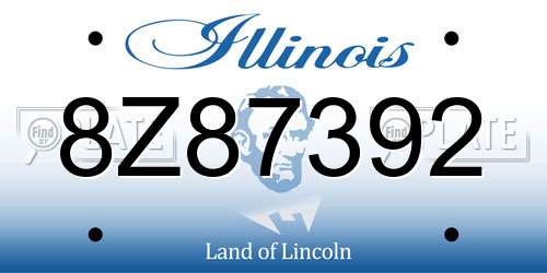 8Z87392 Illinois License Plate