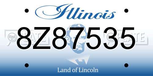 8Z87535 Illinois License Plate