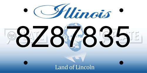 8Z87835 Illinois License Plate