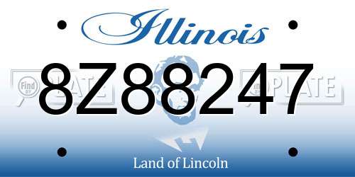 8Z88247 Illinois License Plate
