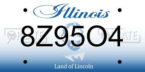 8Z95O4 Illinois License Plate