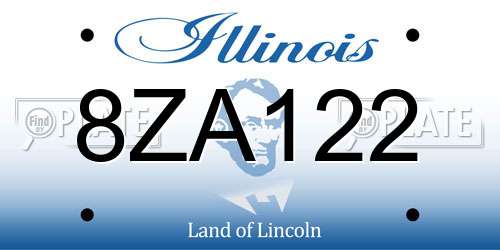 8ZA122 Illinois License Plate