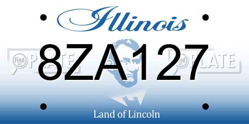 8ZA127 Illinois License Plate