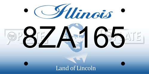 8ZA165 Illinois License Plate