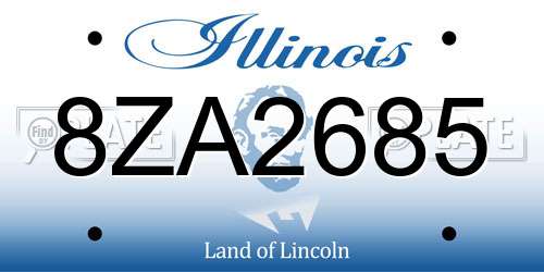 8ZA2685 Illinois License Plate