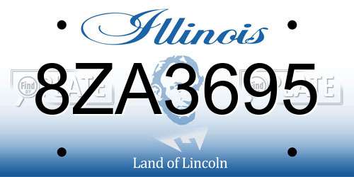 8ZA3695 Illinois License Plate