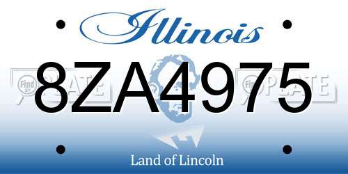 8ZA4975 Illinois License Plate
