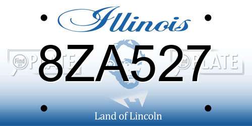 8ZA527 Illinois License Plate