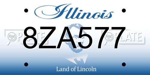 8ZA577 Illinois License Plate