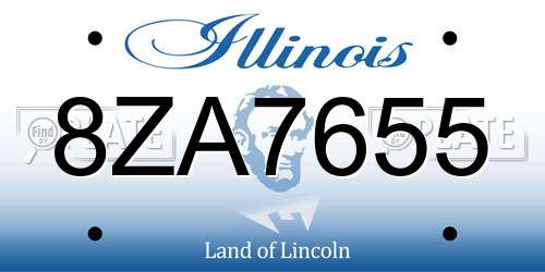 8ZA7655 Illinois License Plate