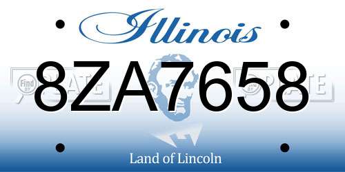 8ZA7658 Illinois License Plate