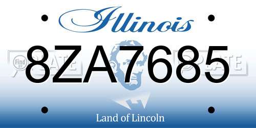 8ZA7685 Illinois License Plate