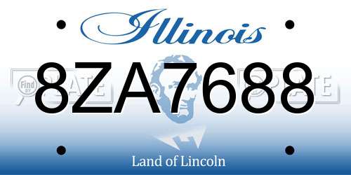 8ZA7688 Illinois License Plate