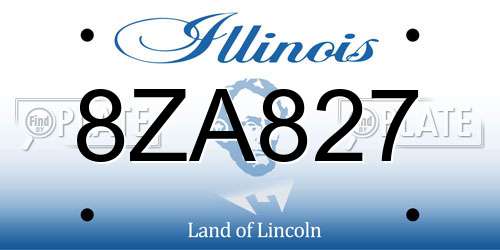 8ZA827 Illinois License Plate