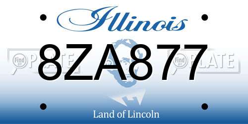 8ZA877 Illinois License Plate