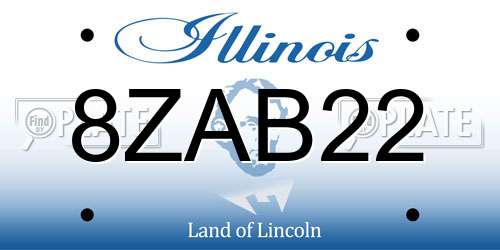 8ZAB22 Illinois License Plate