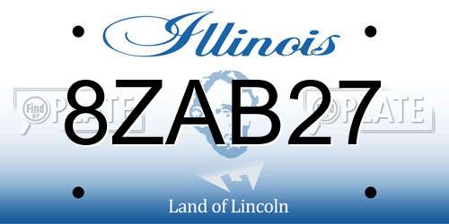 8ZAB27 Illinois License Plate