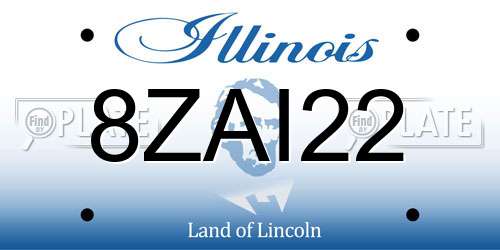 8ZAI22 Illinois License Plate