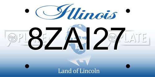 8ZAI27 Illinois License Plate