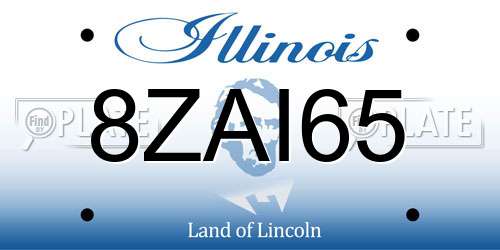 8ZAI65 Illinois License Plate