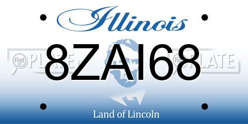 8ZAI68 Illinois License Plate