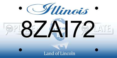 8ZAI72 Illinois License Plate