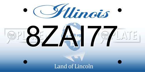 8ZAI77 Illinois License Plate