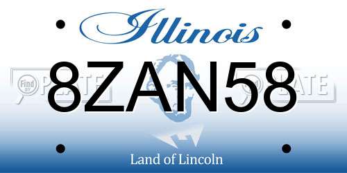 8ZAN58 Illinois License Plate