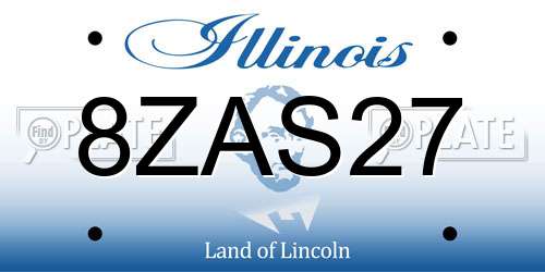 8ZAS27 Illinois License Plate