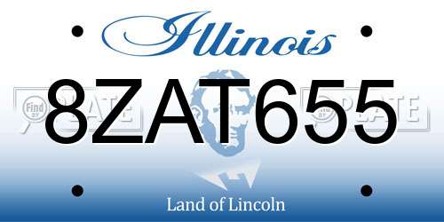 8ZAT655 Illinois License Plate