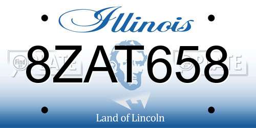 8ZAT658 Illinois License Plate