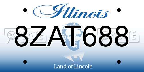 8ZAT688 Illinois License Plate