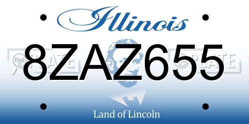 8ZAZ655 Illinois License Plate